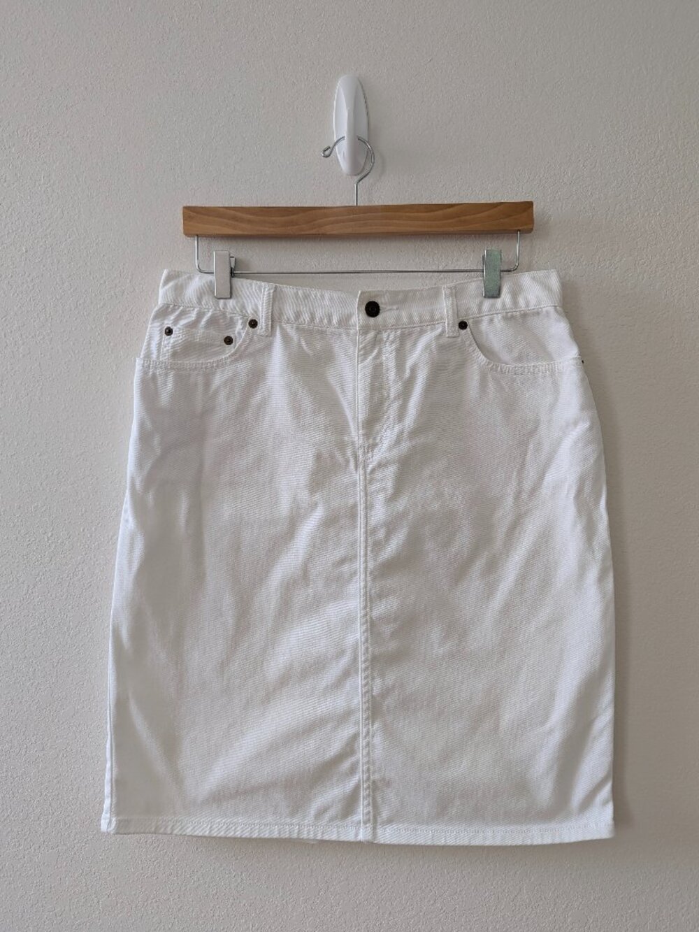 Lauren Ralph Lauren White Denim Skirt Straight Stretch Size 4